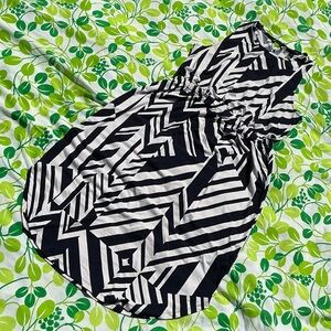 Banana Republic Navy Blue & White Geometric Sleeveless Dress Size L